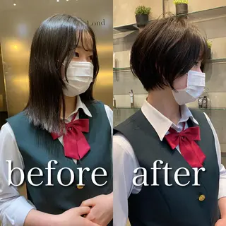 ショート カラー 韓国レイヤー 店長　渡部晃輝のヘアスタイル