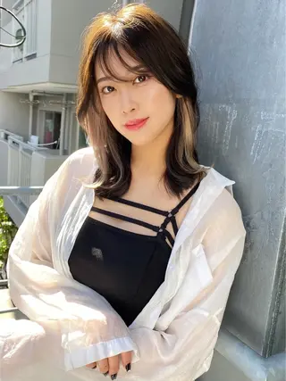 セミロング カラー 似合わせ/小顔/ 韓国✨KAITOのヘアスタイル