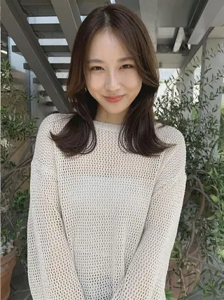 セミロング カラー 透明感カラー🪡🤍 nanao🤍🪡のヘアスタイル