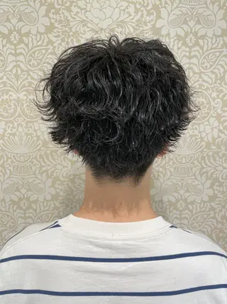 ショート パーマ メンズ 暖色系カラー🍊 オオネヨシナリのヘアスタイル