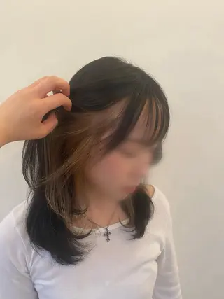 ミディアム カラー ヘアアレンジ 髪質改善＆トリートメント over hair所沢店所属・韓国風/レイヤー/ 𝑵𝒂𝒏𝒂🩶のヘアスタイル