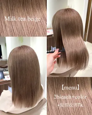 カラー 加藤芽実カラーリスト /ミルクティーカラーのヘアスタイル
