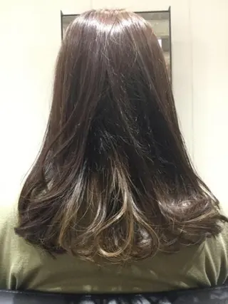 セミロング カラー 前髪/ハイライト得意 安西駿一　【銀座】のヘアスタイル