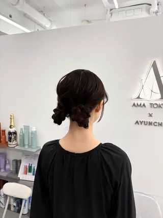 ロング ヘアアレンジ 韓国ヘア/レイヤー/ 顔まわり足立遥奈のヘアスタイル