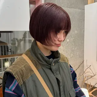 ショート casane所属・暖色・前髪カット 🎗️佐藤ゆみこのヘアスタイル