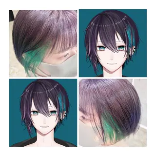ショート カラー GARU-ガル-所属・TSUNO🦖 派手髪/オタク美容師のヘアスタイル
