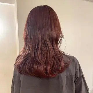 ミディアム カラー 落合 美穂のヘアスタイル