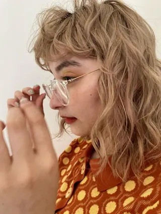 ミディアム カラー パーマ Nancy所属・束感まつげ❤︎ あみのマツエク・マツパデザイン