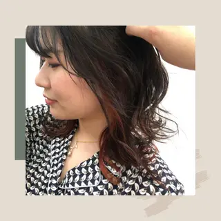 ミディアム カラー なつき/艶ピンク/ girly hairのヘアスタイル