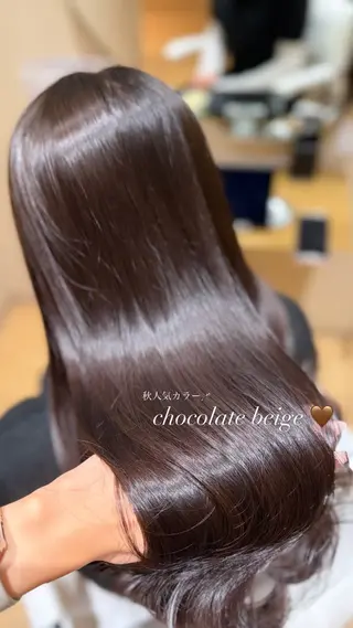 ロング カラー Minori🤎 ナチュラル韓国ヘアのヘアスタイル