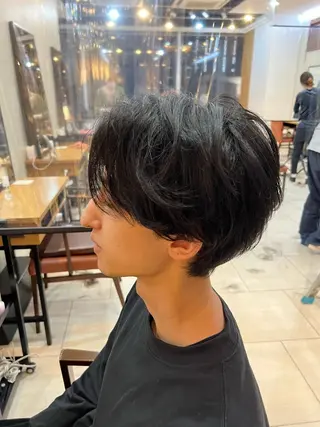 ショート メンズ メンズカット曲がる 縮毛矯正佐々木タクマのヘアスタイル