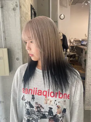ロング カラー lani hair salon所属・SHOTO ハイトー ン/デザインカラーのヘアスタイル