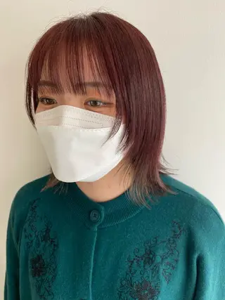 ミディアム カラー haru🌘レイヤー ・ウルフ/川崎のヘアスタイル