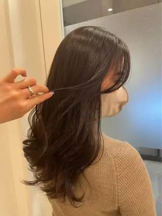 セミロング 韓国ネイル🤍 イワサキ　リコ🍒のマツエク・マツパデザイン