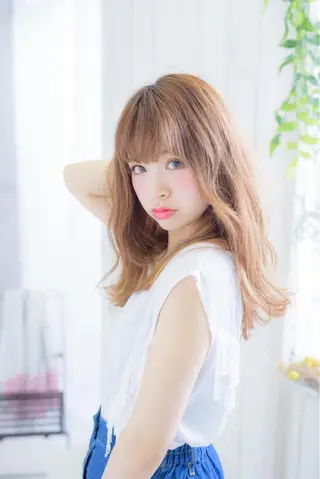 セミロング カラー パーマ ヘアアレンジ ✨ハイクオリティ✨ 山本香也のヘアスタイル