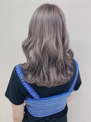 セミロング 透明感♡グレージュ ♡ミルクティー♡のヘアスタイル