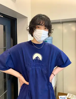 ミディアム メンズ ヒカル/ミディアム パーマ/ロングパーマのヘアスタイル