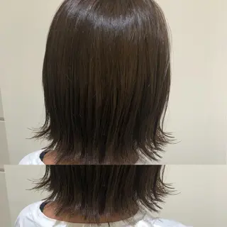 ミディアム カラー 山北 咲子のヘアスタイル