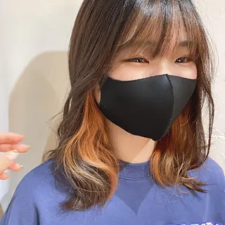 ロング カラー パーマ ヘアアレンジ メンズ キッズ ネイル マツエク・マツパ 暖色系/透明感 治野心のヘアスタイル