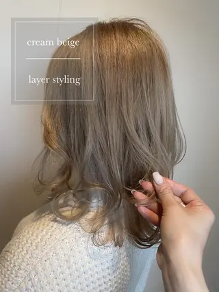 ミディアム カラー ヘアアレンジ マツエク・マツパ topstylist 芳賀みなみのヘアスタイル