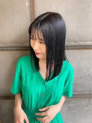 セミロング カラー 艶髪/美髪 須内星良 せら🌺のヘアスタイル