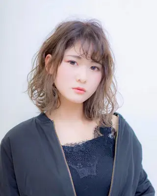 ミディアム カラー 池田識之 髪質改善のヘアスタイル