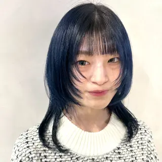 ミディアム カラー デザインカラー/パー マ🦖外岡咲希🦖のヘアスタイル