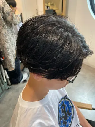 ショート パーマ メンズ 髪質改善×艶カラー ANDIAMO 楓のヘアスタイル