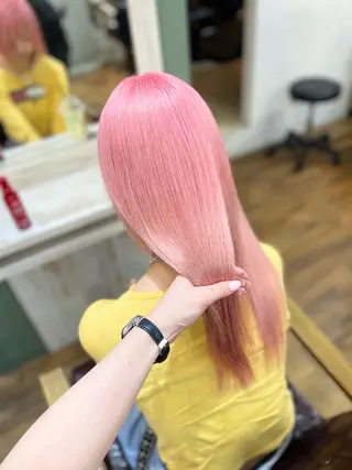 ロング カラー ブリーチカラー🦢 ‎🤍髪質改善/池田のヘアスタイル