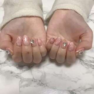 ネイル はな💎ネイル ワンホン、長さ出しのネイルデザイン