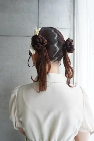 セミロング ヘアアレンジ cime所属・cime(シィーム) 宮元茉里奈のヘアスタイル