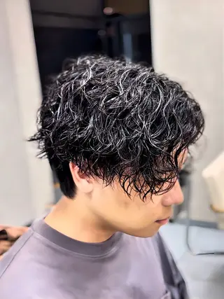 ミディアム パーマ メンズ 🔮メンズ縮毛矯正 毛流れパーマ💎竹永のヘアスタイル
