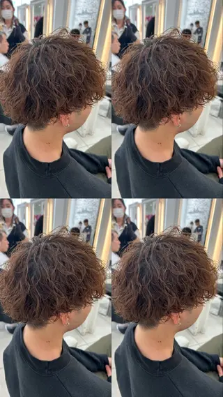 ミディアム カラー パーマ メンズ 髪質改善/艶カラー/ メンズパーマ/鈴木のヘアスタイル