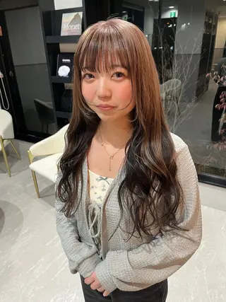 ロング カラー 寺島 理菜のヘアスタイル
