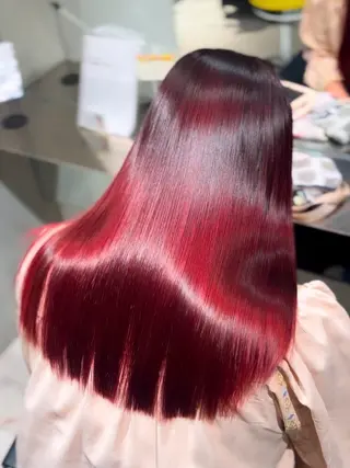 ロング カラー ゆあ♡ 髪質改善×美髪矯正のヘアスタイル