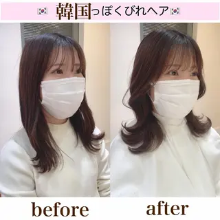 ミディアム 奥田 蓮のヘアスタイル