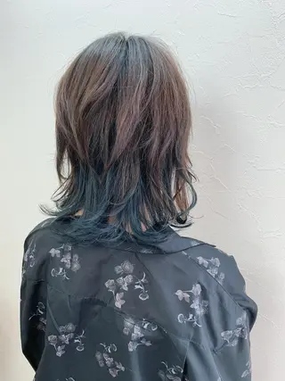 ミディアム カラー 菅沼 まみのヘアスタイル