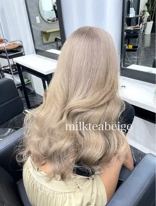 ロング カラー エクステ🩵ブリーチ 韓国ヘア🩵KAEのヘアスタイル