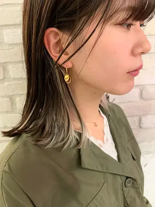 セミロング カラー パーマ ヘアアレンジ マツエク・マツパ レイヤー＆カラー 人気美容師倉崎涼のヘアスタイル