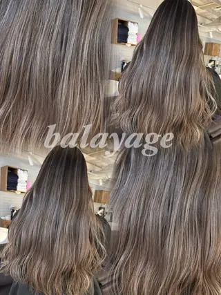 ミディアム カラー ヘアアレンジ グランルッソ所属・岡山× バレイヤージュカラーのヘアスタイル