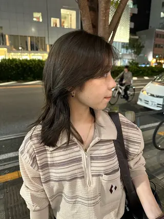 ミディアム カラー 似合わせカット /パーマ岡本淳平のヘアスタイル