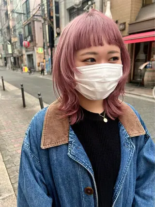ミディアム ハイトーンカラー🍑 心斎橋のヘアスタイル