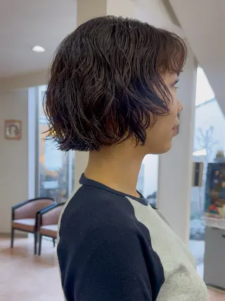 ショート カラー パーマ μ.Akane所属・μ Akaneのヘアスタイル
