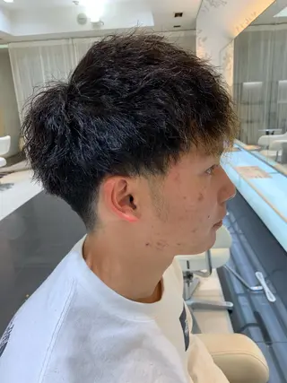 ショート パーマ メンズ 赤み消しカラー /透明感カラー 上長のヘアスタイル