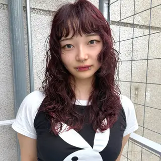 ロング パーマ FBeauty 青山店所属・透明感カラー& 外国人風パーマのヘアスタイル
