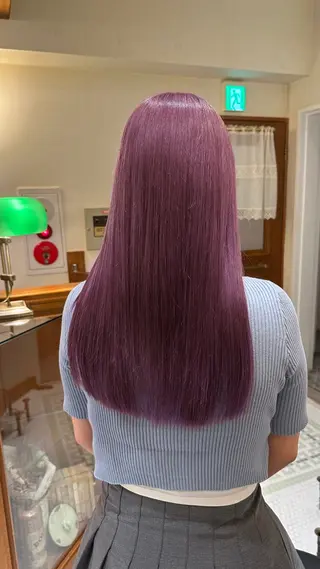 セミロング カラー 🪐韓国ラベンダー艶 カラー/加野彩果🪐のヘアスタイル
