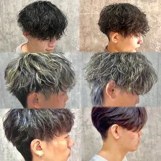 ショート カラー パーマ メンズ パーマ特化美容師 🔥Yoshiyaのヘアスタイル
