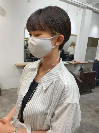 ショート カラー パーマ/透明感カラー /ボブ/吉田一生のヘアスタイル