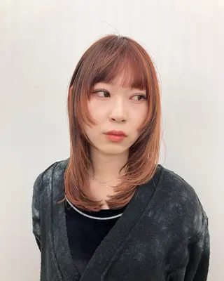 ミディアム カラー 抜け感ハイトーン / ケアブリーチ/ユウキのヘアスタイル