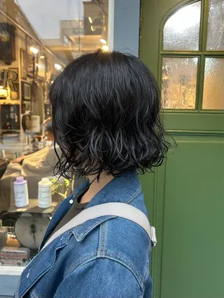 ショート パーマ 清水千優/パーマ/透 明感カラー/メンズのヘアスタイル